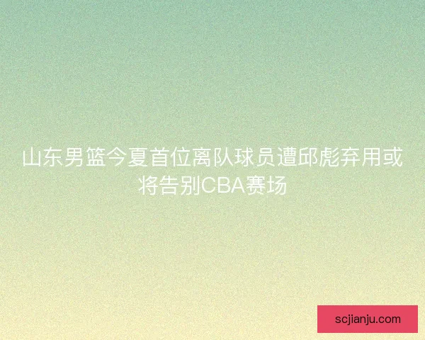 山东男篮今夏首位离队球员遭邱彪弃用或将告别CBA赛场